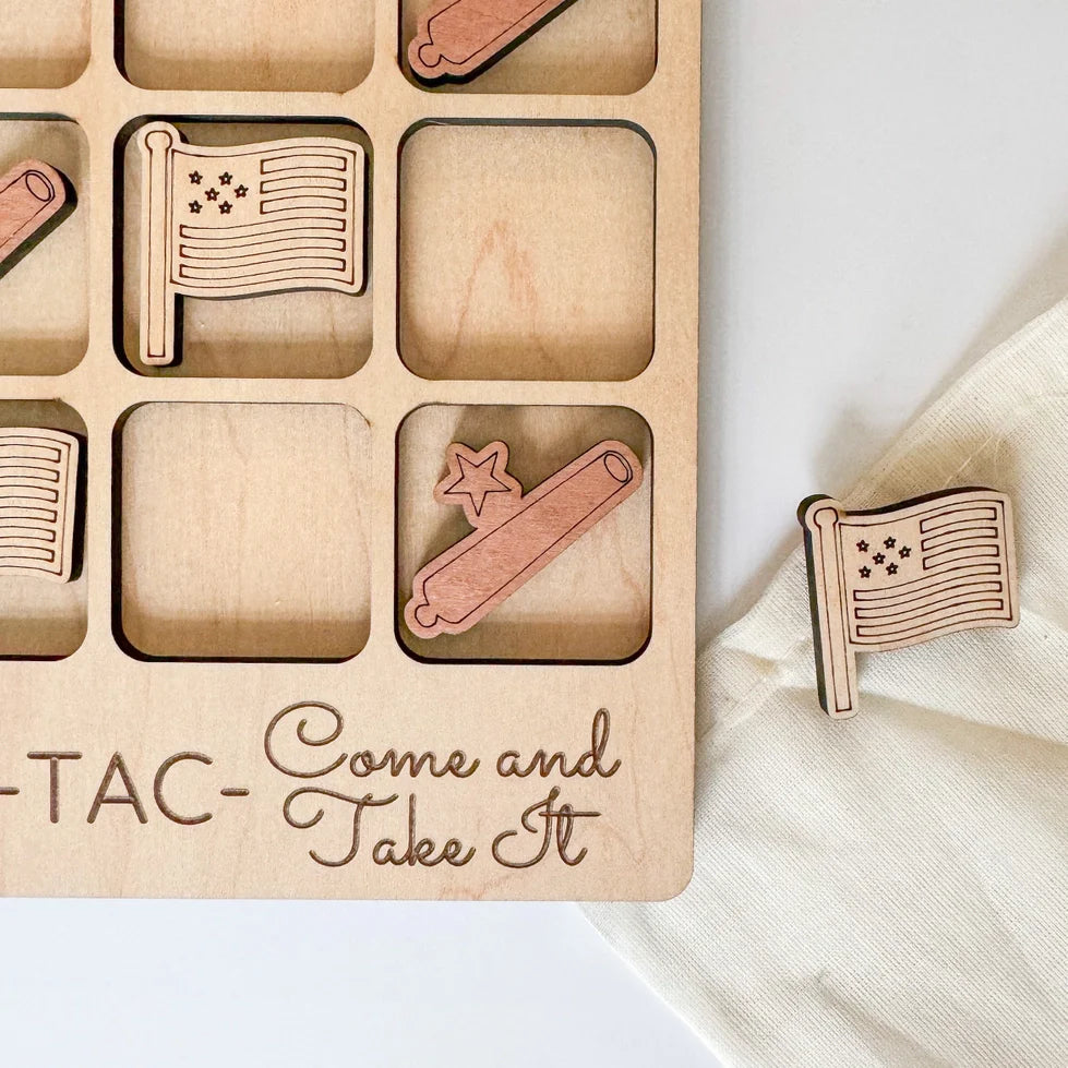 a wooden puzzle with a picture of a flag