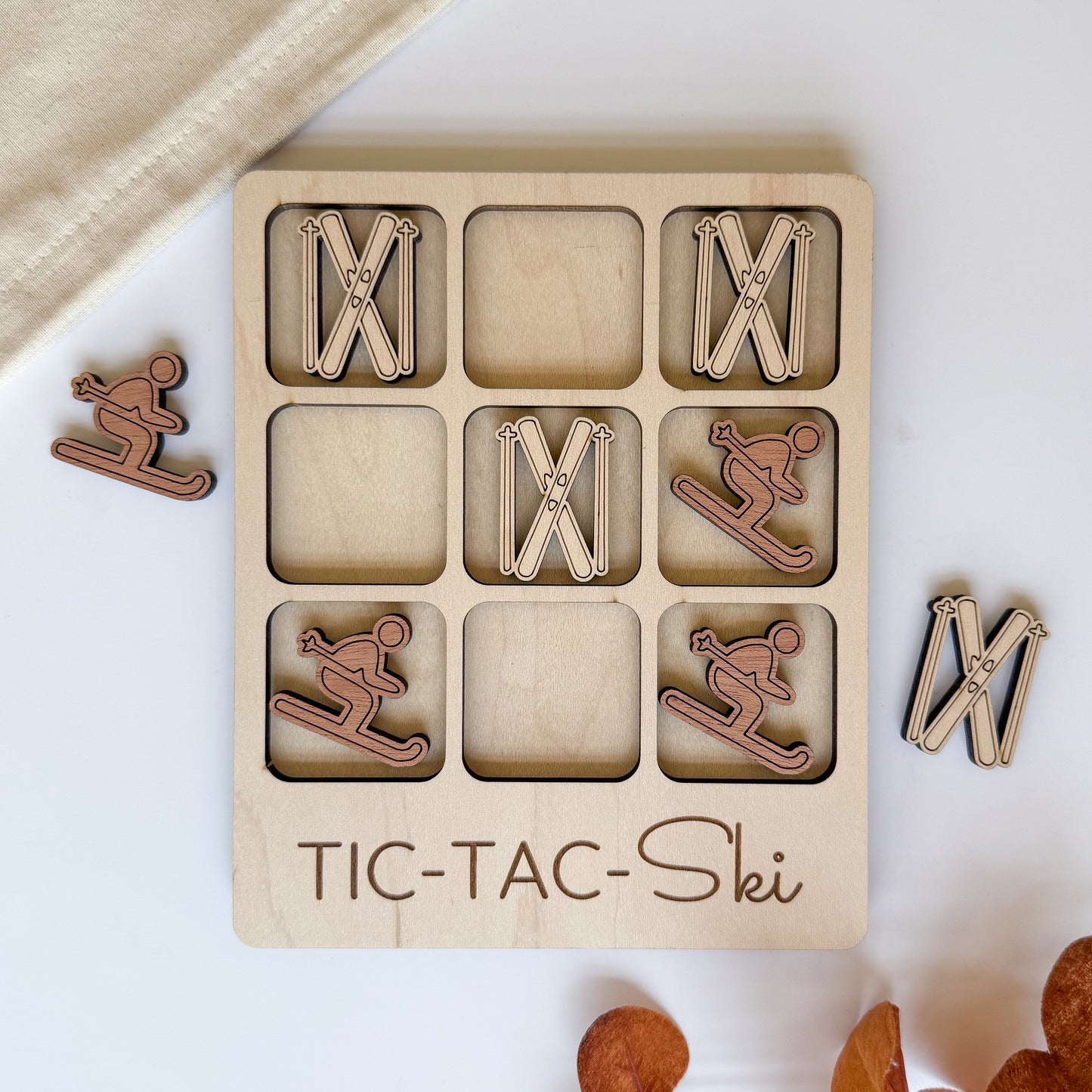 Ski Tic-Tac-Toe Board Game