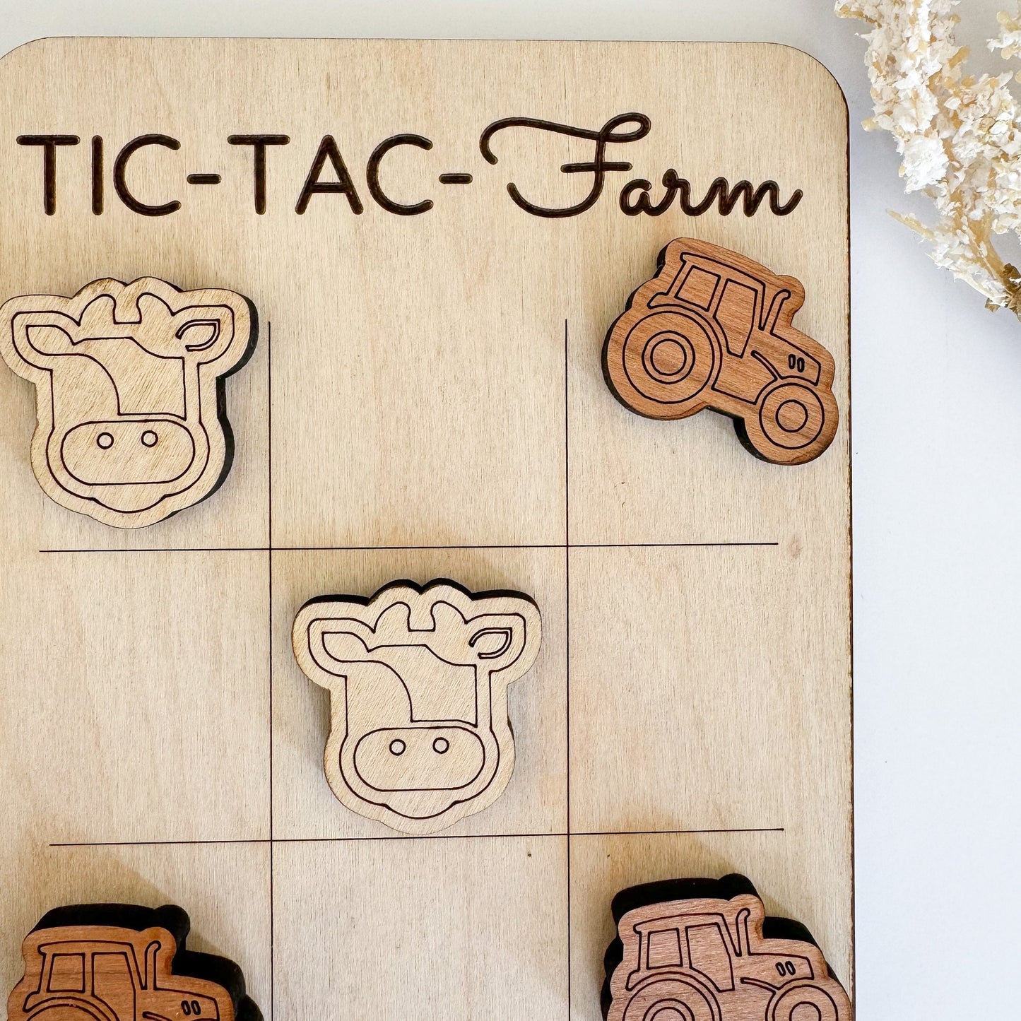Mini Farm Tic-Tac-Toe Board