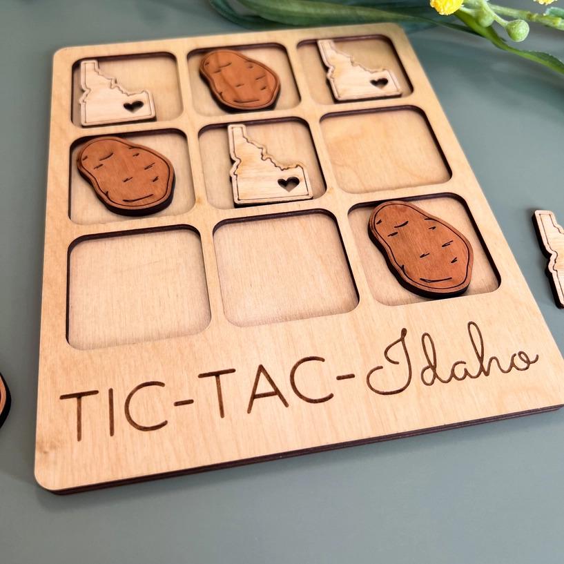 a close up of a wooden tray of food