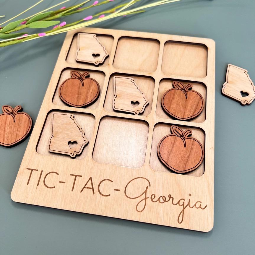 a wooden puzzle with a picture of the state of georgia