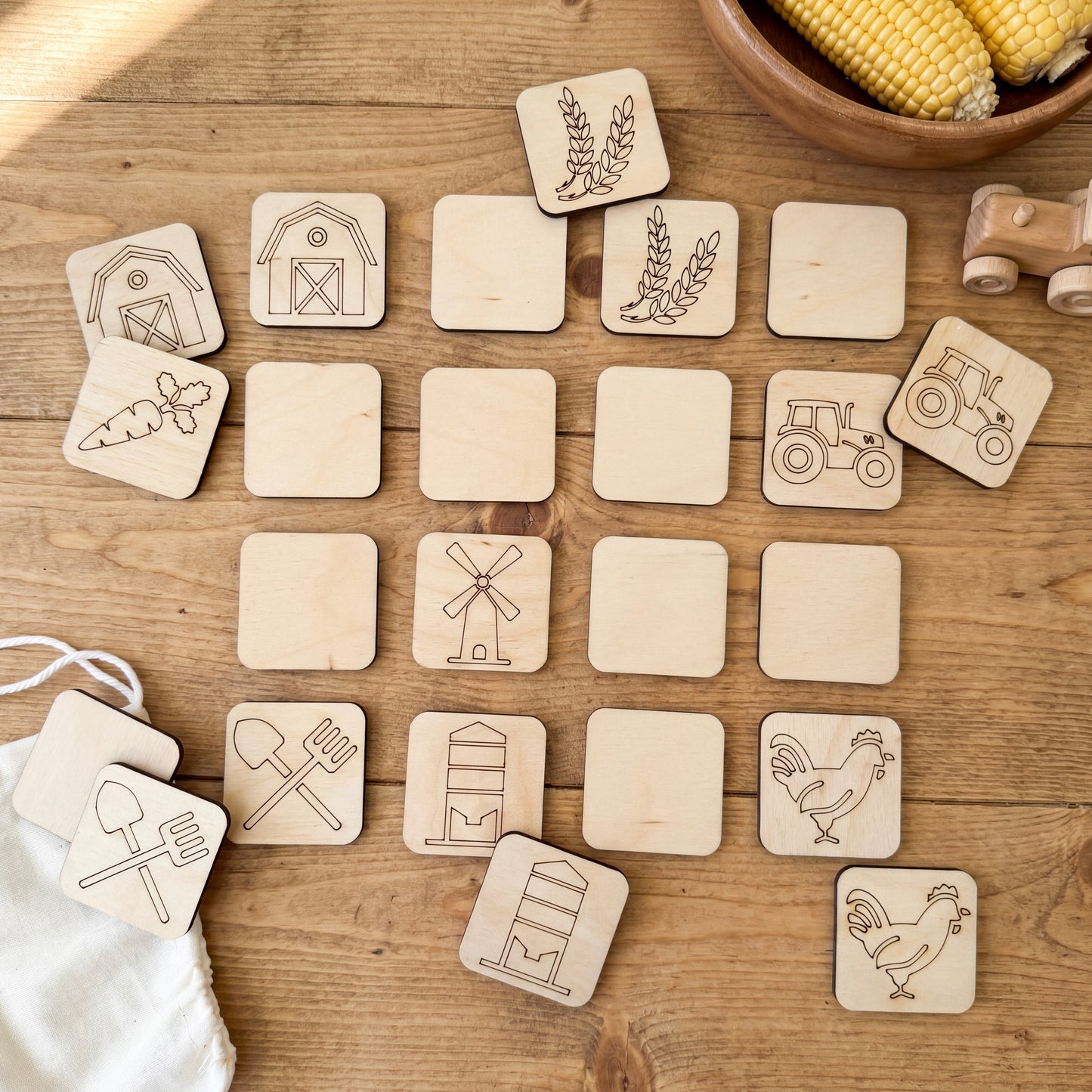Farm Wooden Memory Game