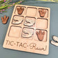 a picture of a wooden tic - tac - tac - rawn