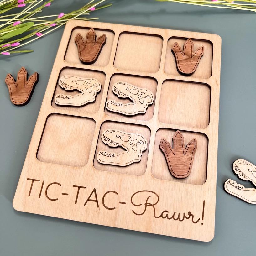 a picture of a wooden tic - tac - tac - rawn