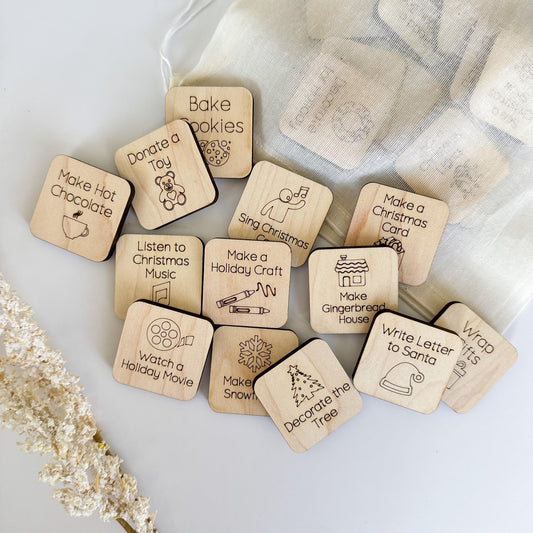 a bunch of wooden blocks with words on them